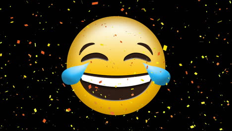 animation of crying with laughter emoji