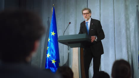 press conference of european union official
