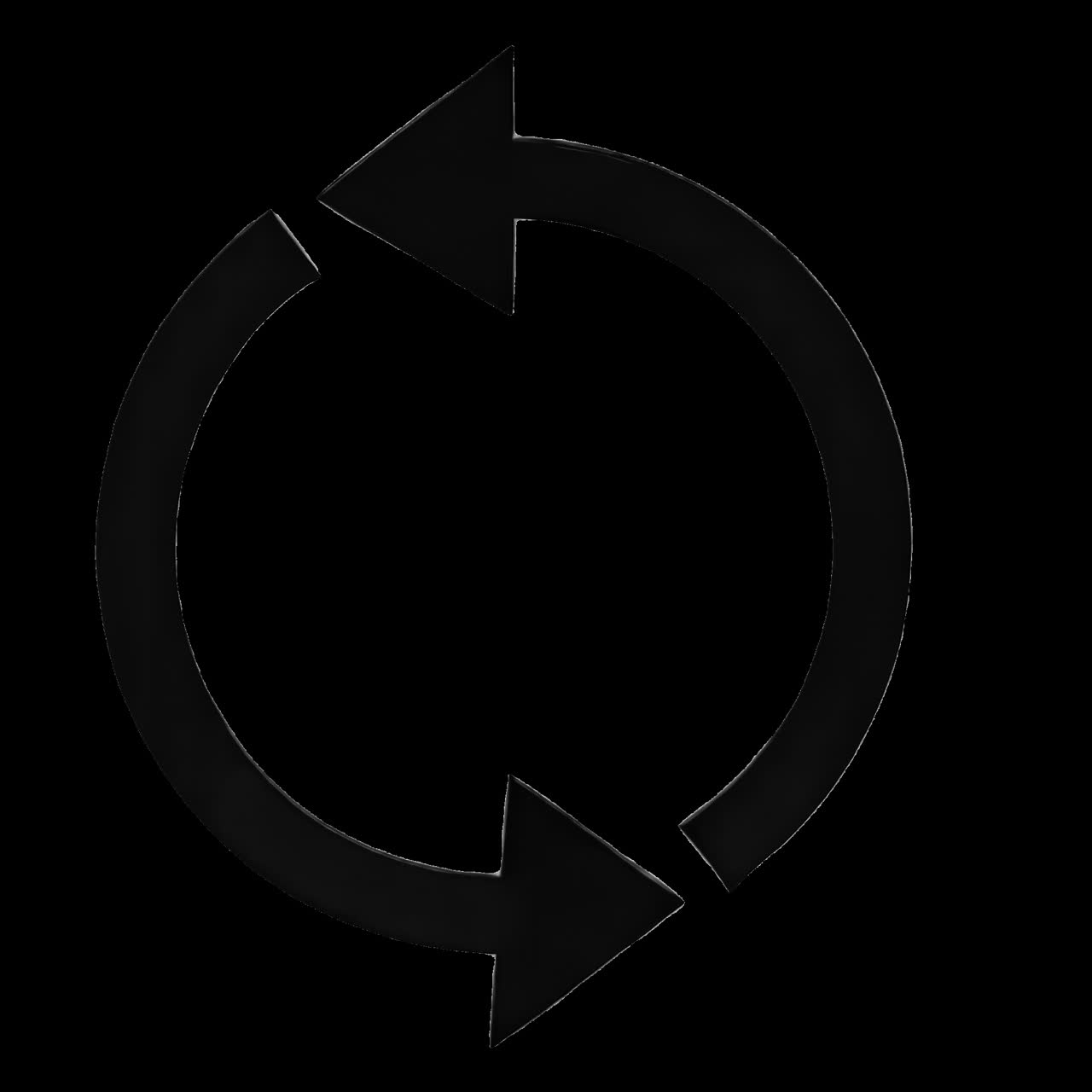 Circle arrows animation isolated asset, transparent 4K video, alpha channel, ProRes 4444