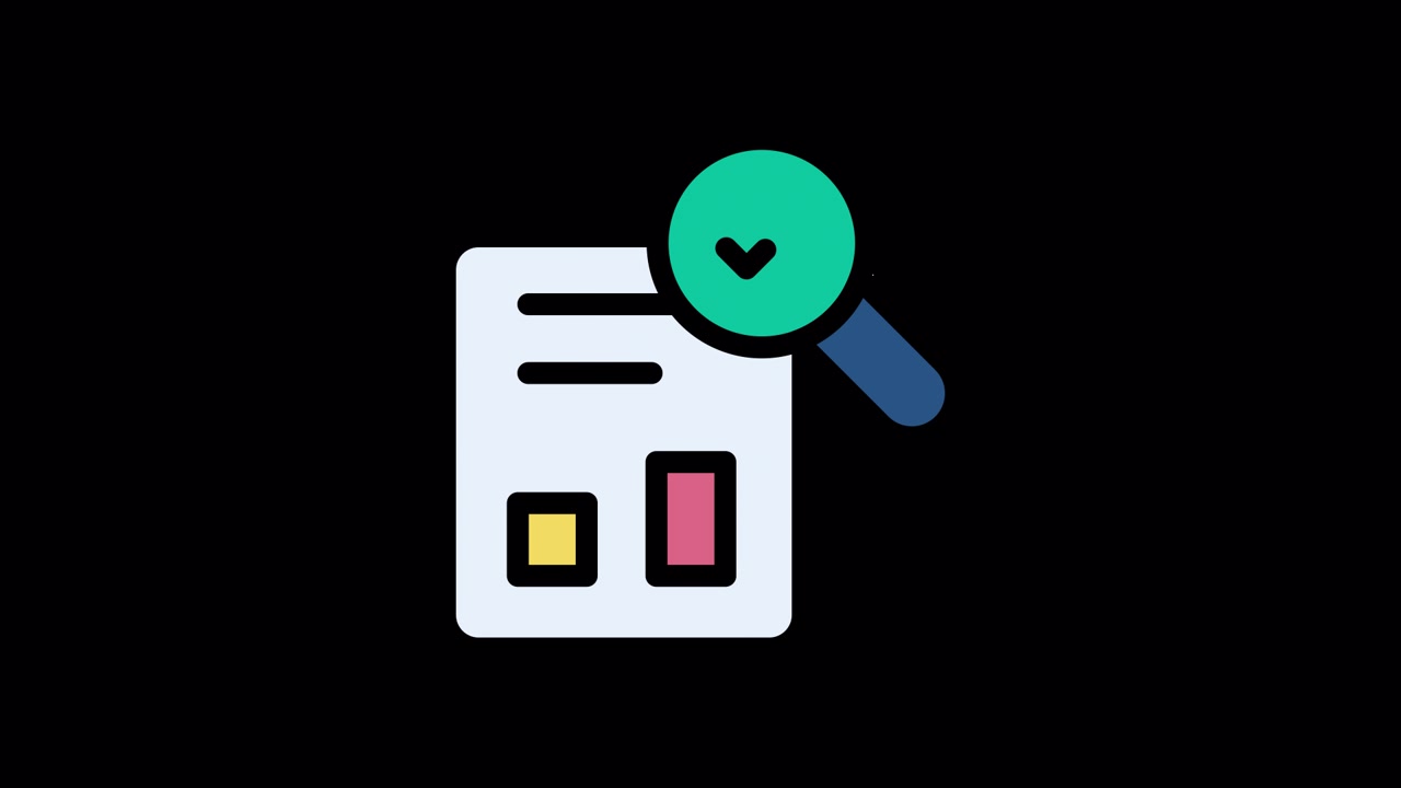 Animated Magnifying Glass Scanning Over a Document Icon