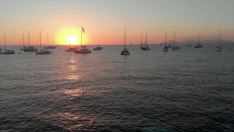 drone video of sunset in formentera