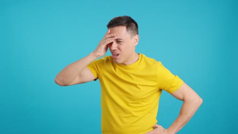 man expressing negative emotions