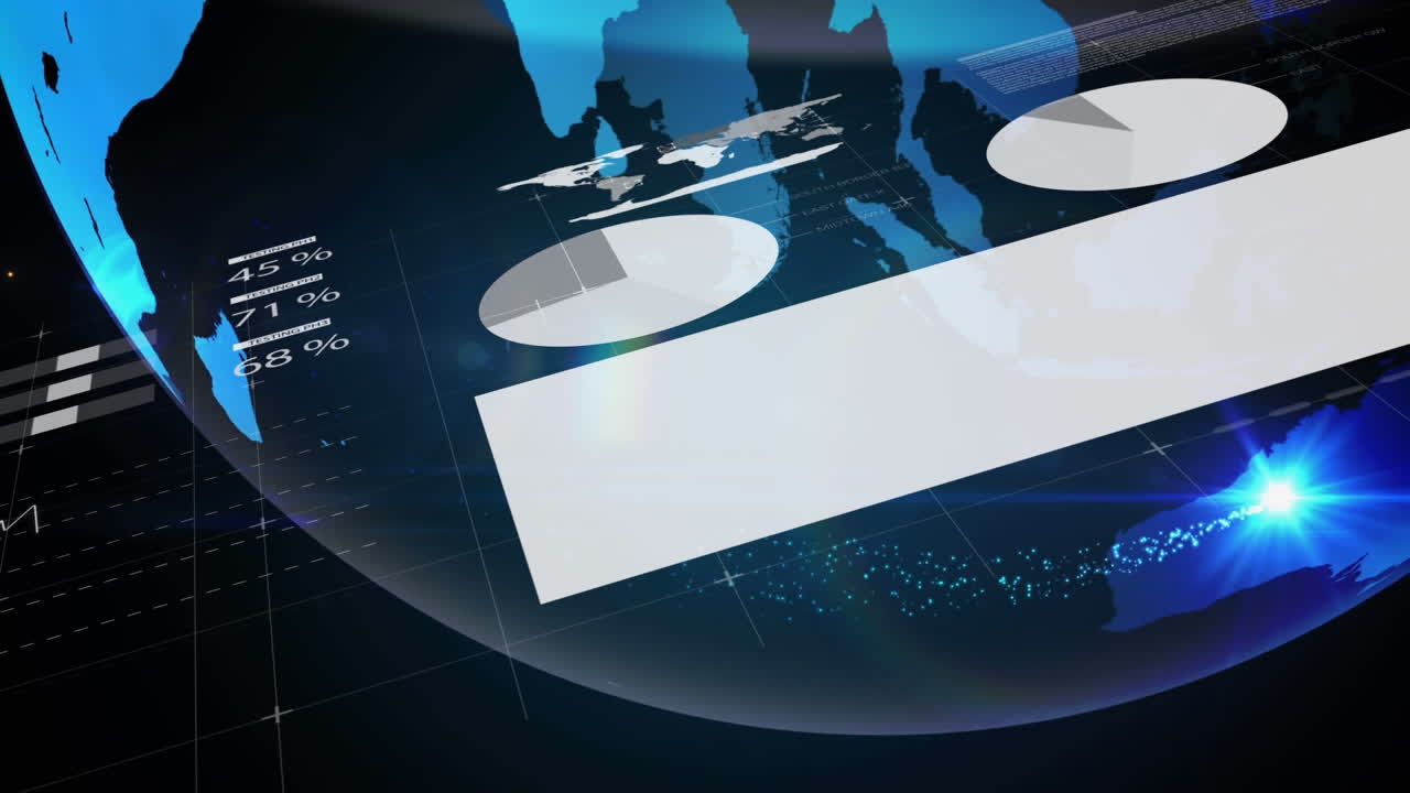 지구를 회전시키는 데이터 처리의 애니메이션