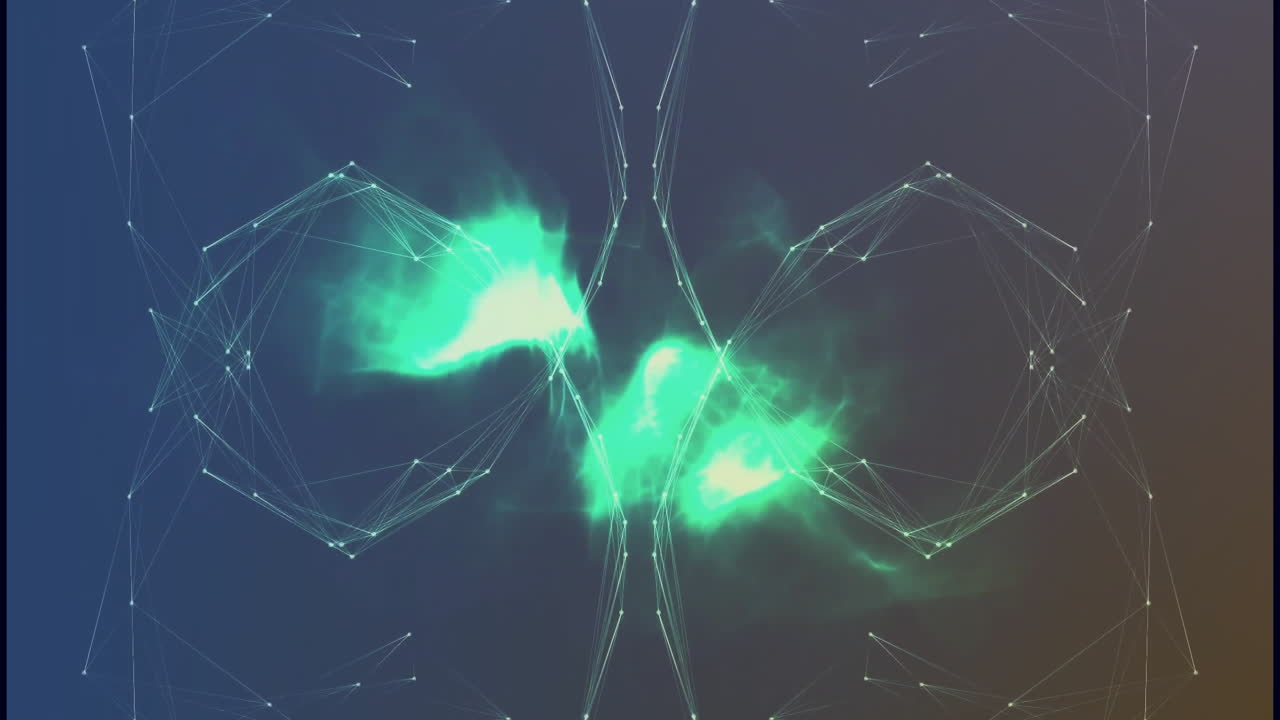 어두운 배경 위의 연결 네트워크의 애니메이션