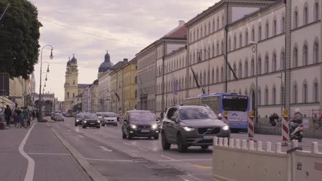 Munich,-Germany---Sep-29,-2019:-Ludwigstrasse-and-St