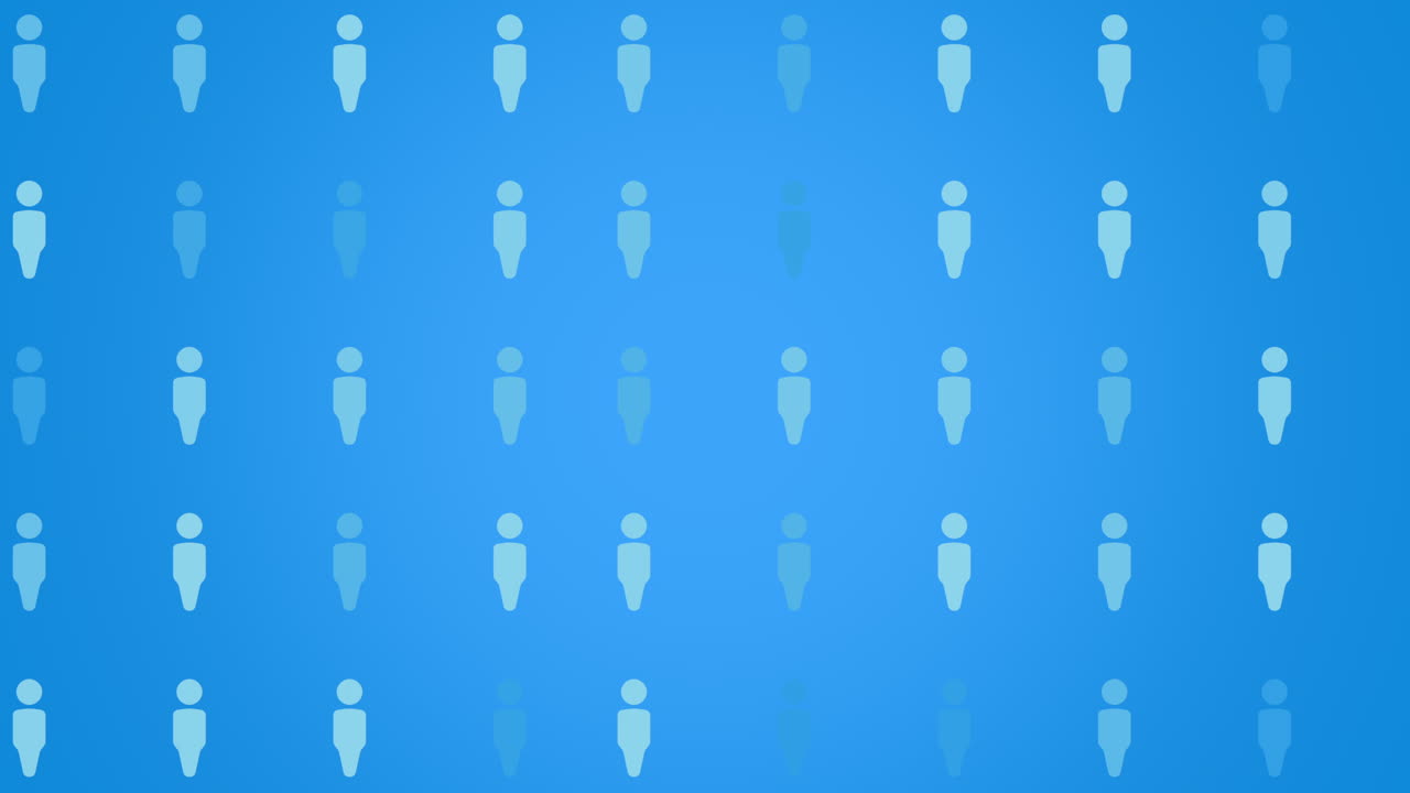 Person blue icons pattern on social network background