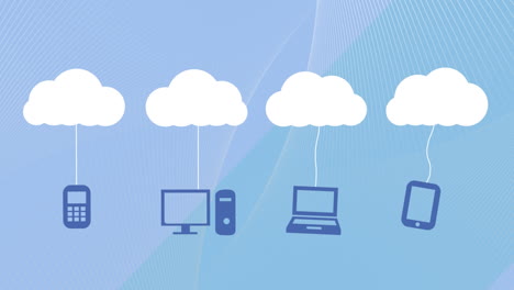 Animation of white clouds with icons