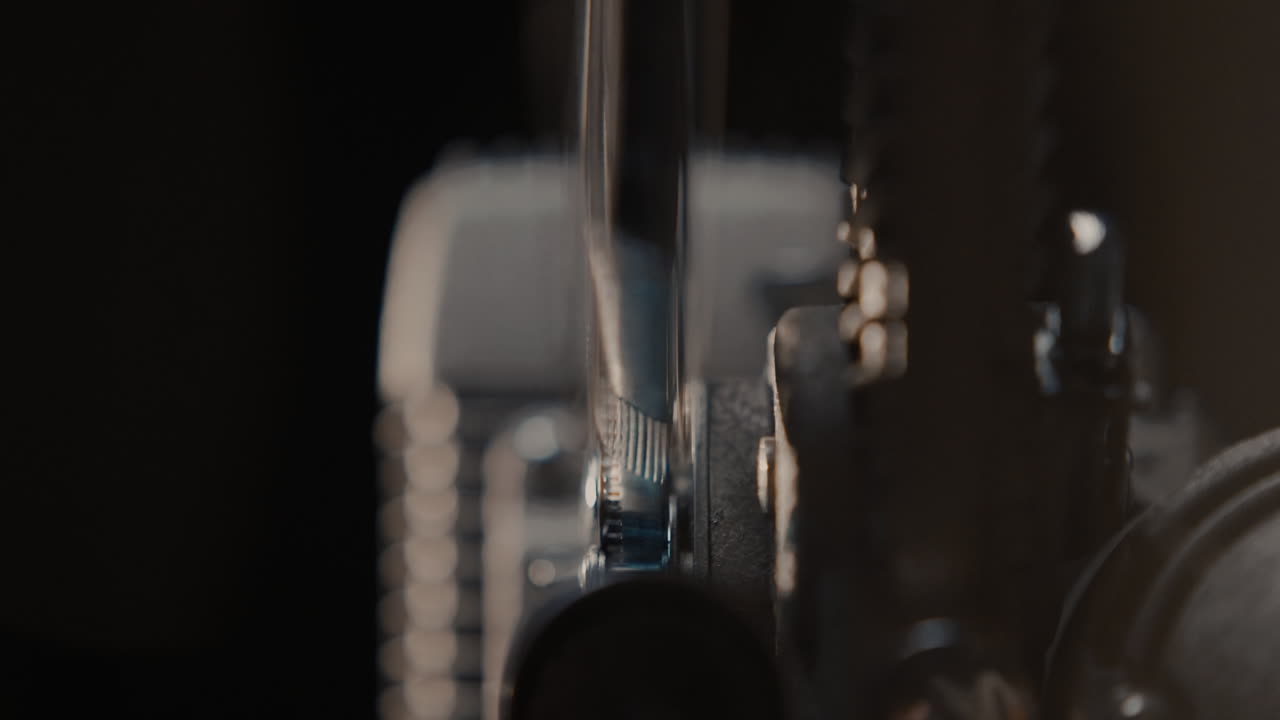 Close-up of a Vintage Movie Projector