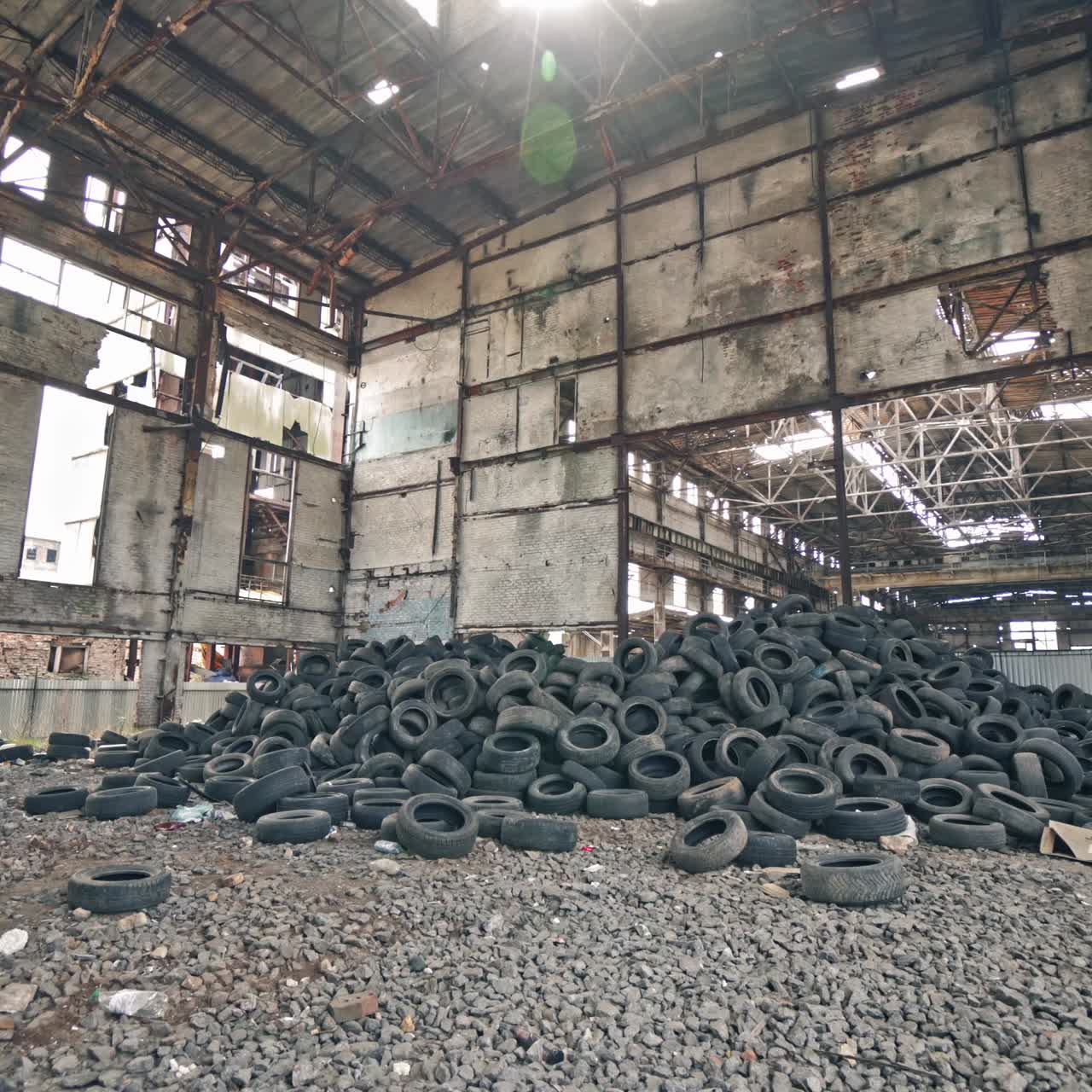 Wheel of cars in recycling