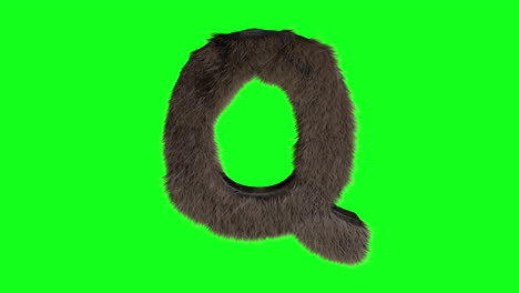 Abstract-hairy-letter-Q-sign-fluffy-furry