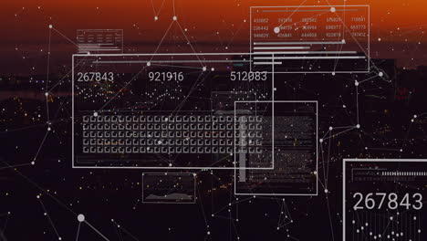 animation of numbers and digital data processing over dark background