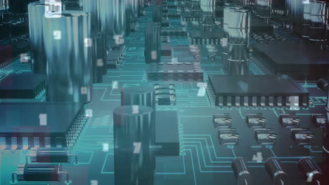 animation of data processing over computing board