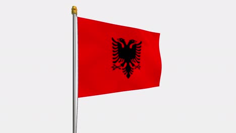 albania flag swaying in the wind - alphachannel_002.mov