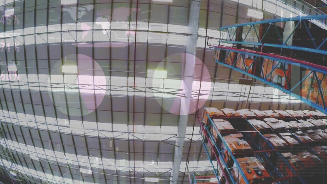 비어있는 창고에서 데이터 처리의 애니메이션