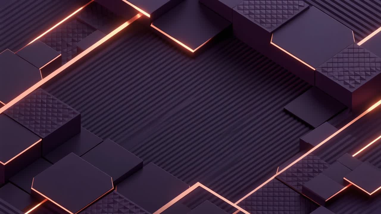 Modern Abstract Background with Dynamic Glowing Geometric Shapes