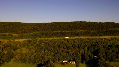 Droning-across-a-highway-in-Pennsylvania