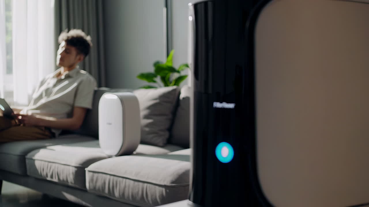 Modern Living Room with Air Purifier