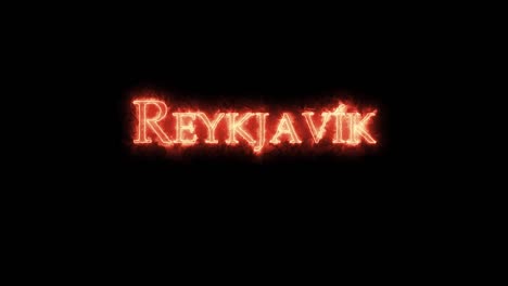reykjavík escrito con el bucle de fuego.