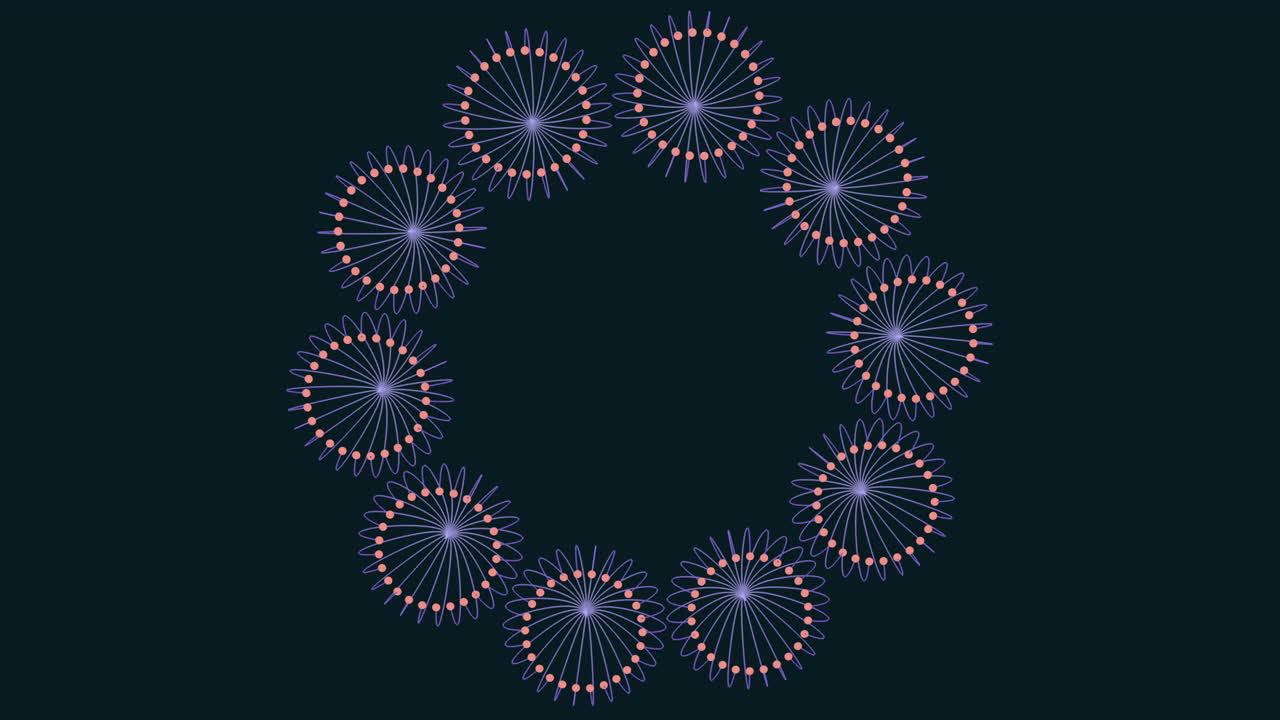 네온 그라데이션으로 미래 꽃 패턴