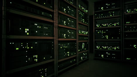 network server room with computers for digital tv ip communications