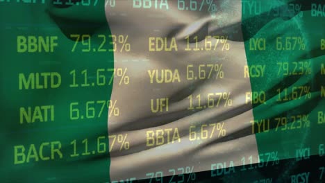 Animación-Del-Procesamiento-De-Datos-Financieros-Sobre-La-Bandera-De-Nigeria.