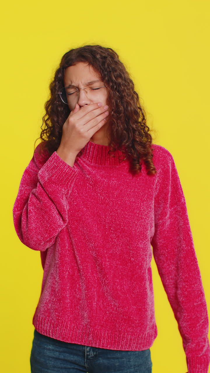 Unhealthy ill girl coughing with seasonal flu symptoms sick allergy fever or viral infection