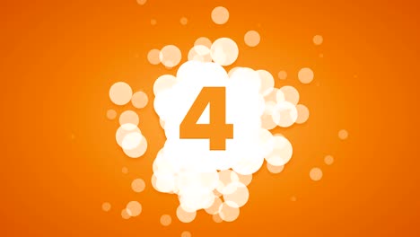 abstract countdown with bubbles on orange background