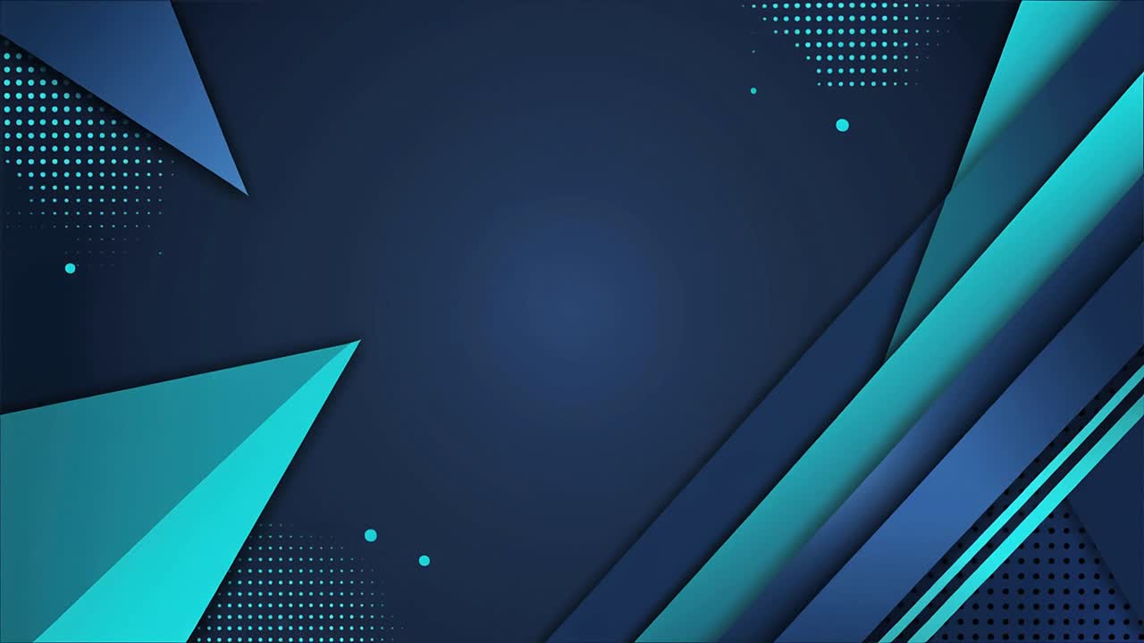 Animated Abstract Geometric Background with Blue and Teal Shapes