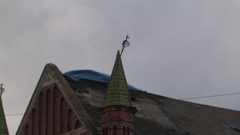 Close-up-of-rotten-Trumbull-Avenue-United-Presbyterian-Church,-Detroit,-Michigan,-USA-2