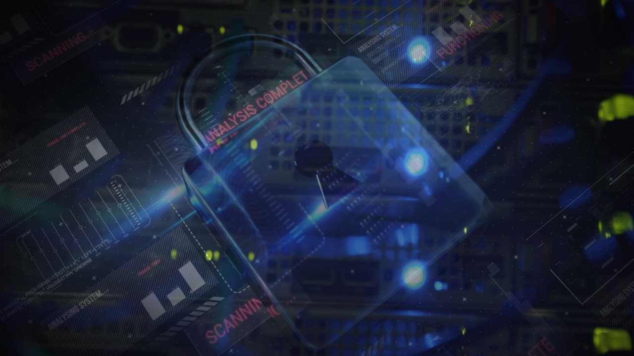Animation of data processing over server room