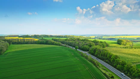 a british rural farmlands and country road near louth, lincolnshire