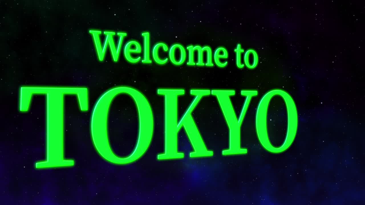 도쿄에 오신 것을 환영합니다: 메시지, 텍스트, 애니메이션, 모션 그래픽