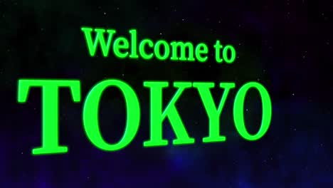 bienvenido a tokio mensaje de texto animación gráficos de movimiento