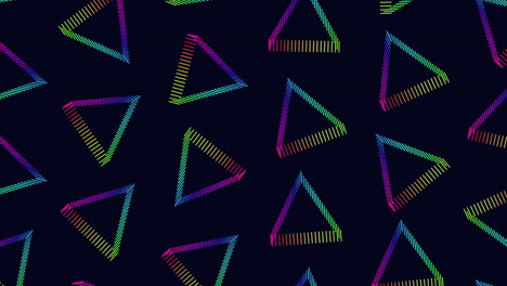 rainbow triangles geometric pattern on black background