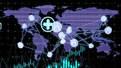 Animación-Del-Mapa-Mundial-Sobre-Procesamiento-De-Datos