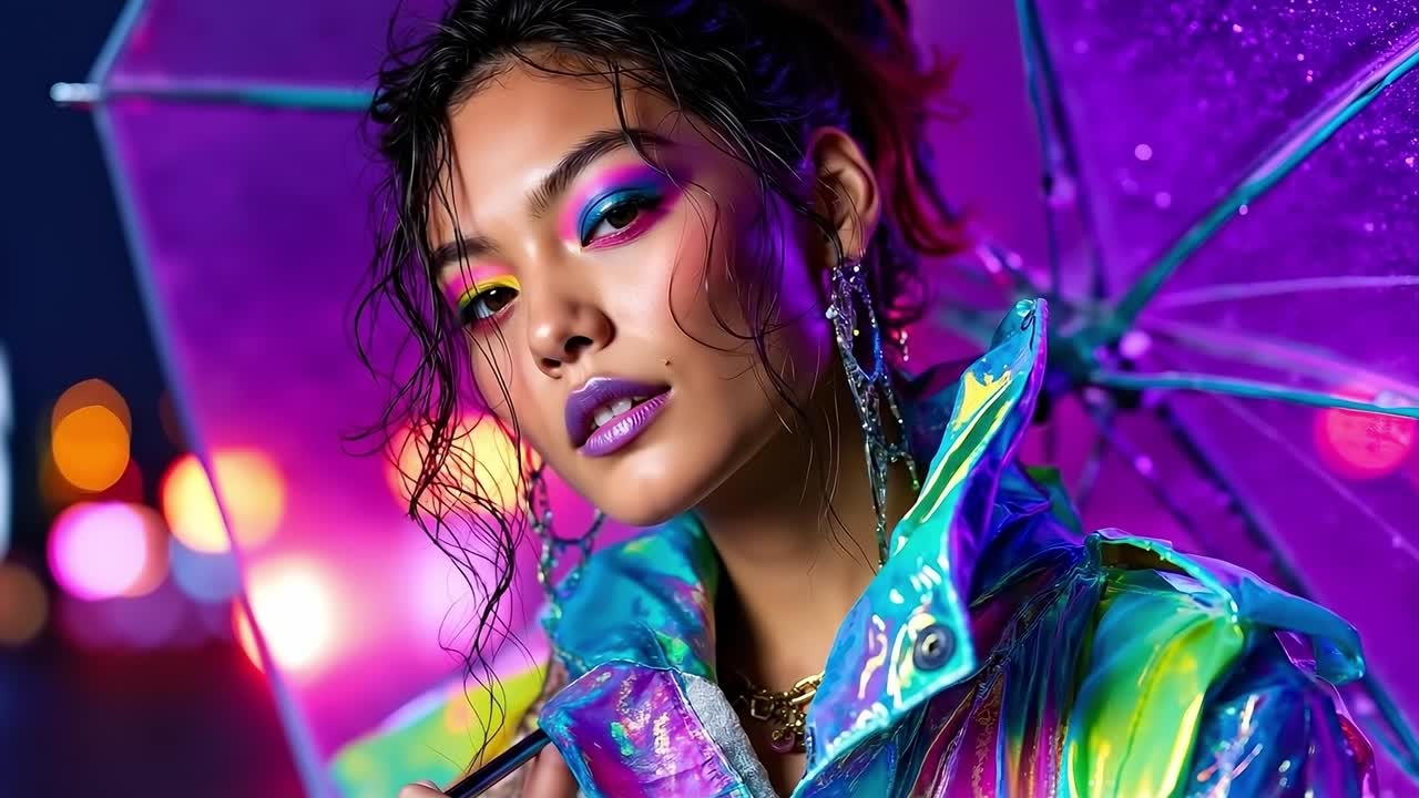 una mujer sosteniendo un paraguas bajo la lluvia