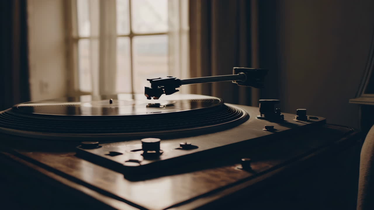 Vintage Record Player by the Window