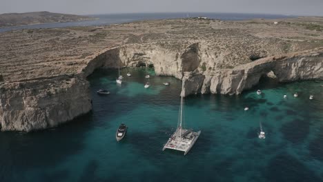 Aerial-Of-Luxury-Boats-Aerial-In-The-Sea