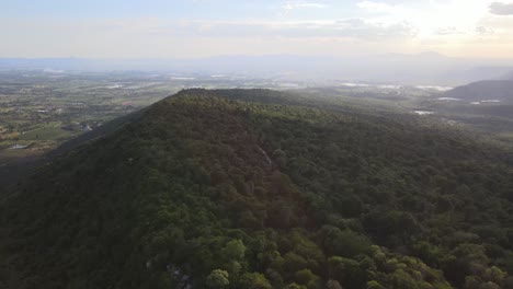 aerial drone shot over khao phraya doenthong viewpoint