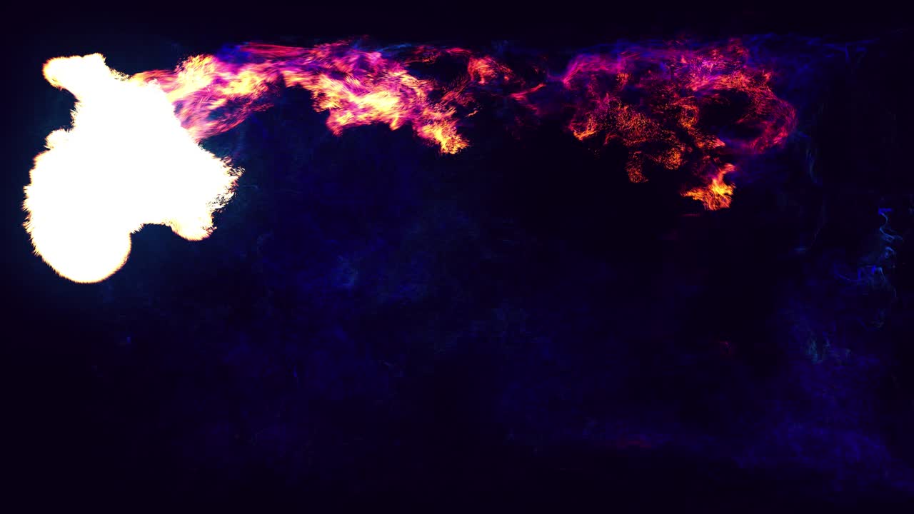 colorido hermoso bg con partículas mágicas lambent. partículas de brillo se extienden como efecto de tinta. luma mate como canal alfa. emisor emiten remolino de partículas de brilla forman la estructura de la nube de tinta.