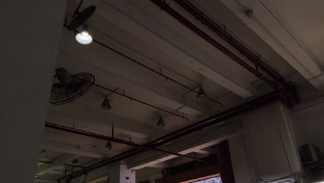 Lights-on-the-roof-of-the-ground-floor-apartment-parking-building,-Hong-Kong