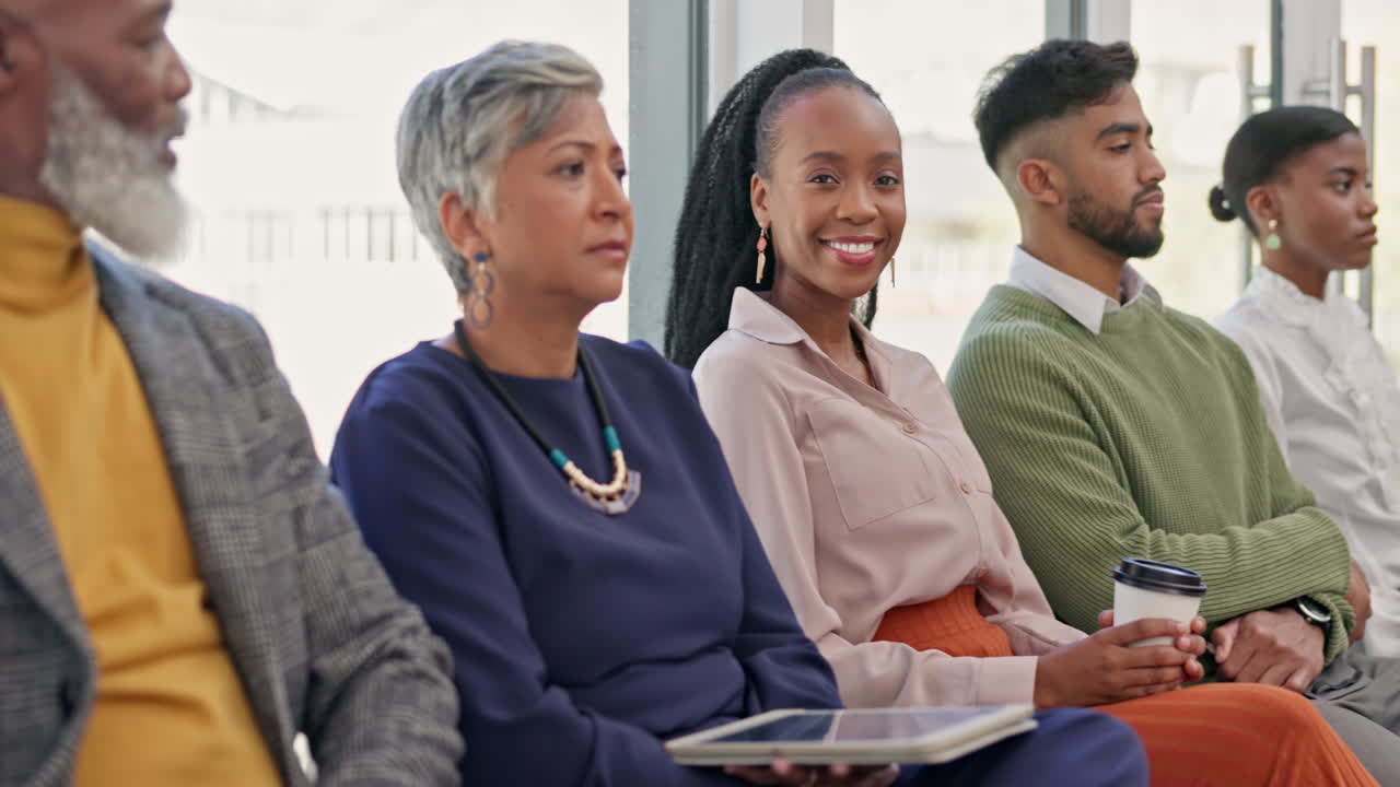 Recruitment, waiting room and business people