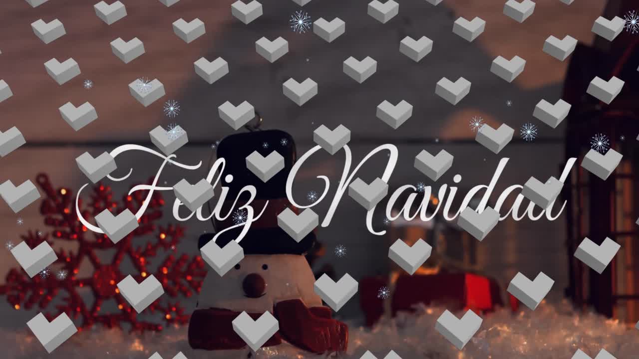 animación de navidad de casamiento sobre formas geométricas