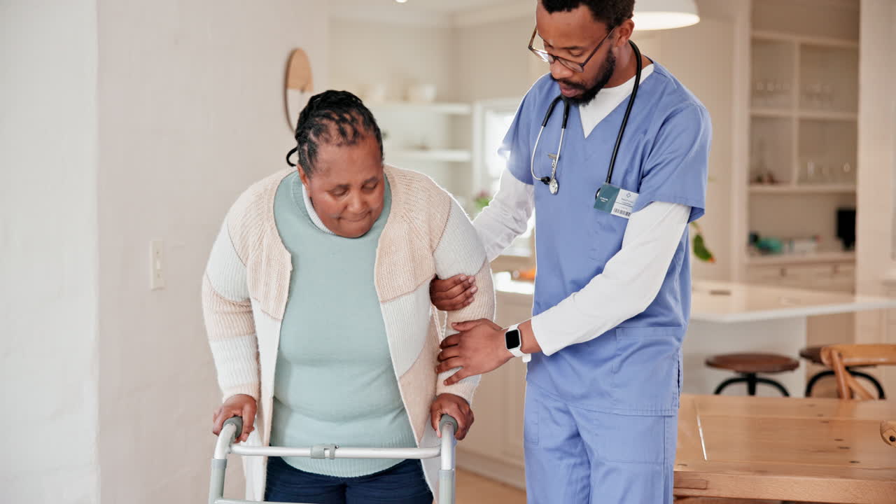 Old woman, patient and nurse