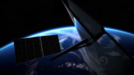 estación espacial en órbita alrededor de la tierra
