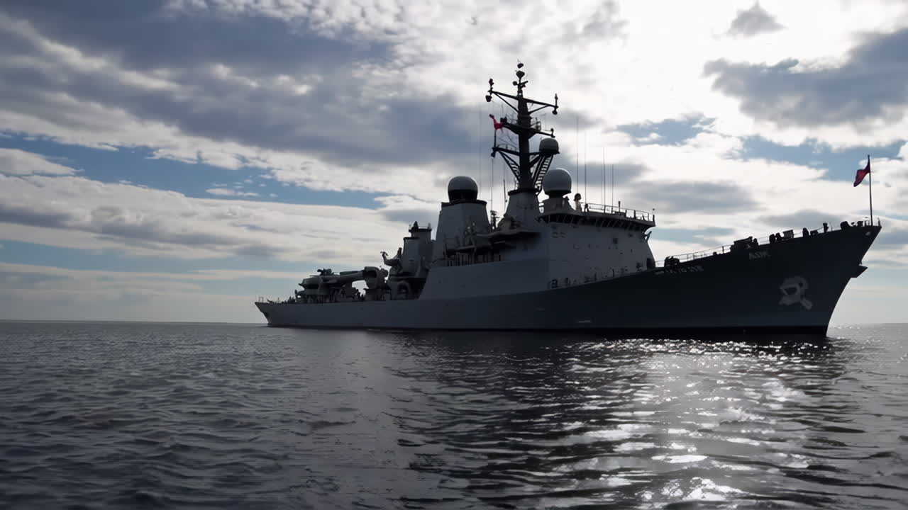 바다에 있는 군사 함선