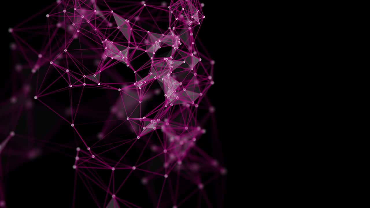 Futuristic plexus animation with glowing triangles in slow motion, 4096x2304 loop 4K