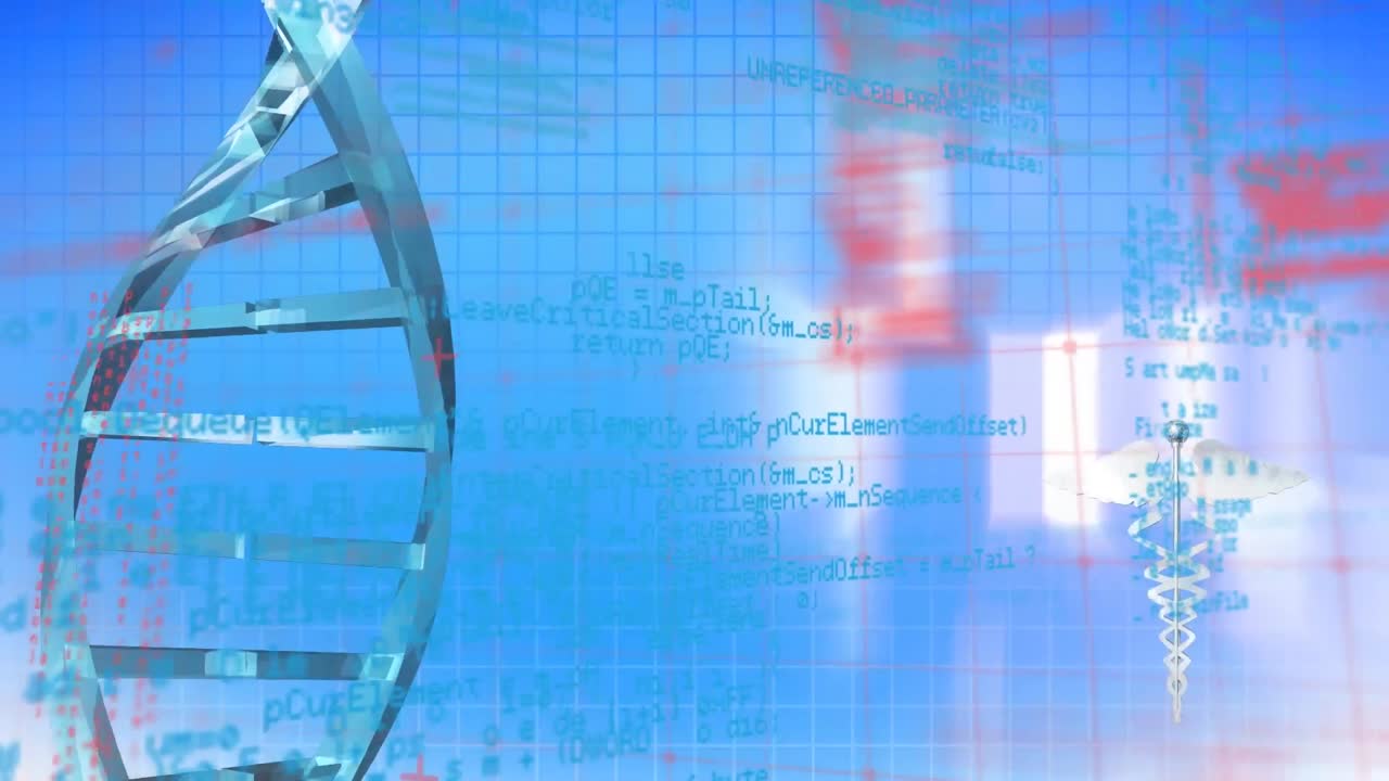 Animation of dna strand and scientific data processing