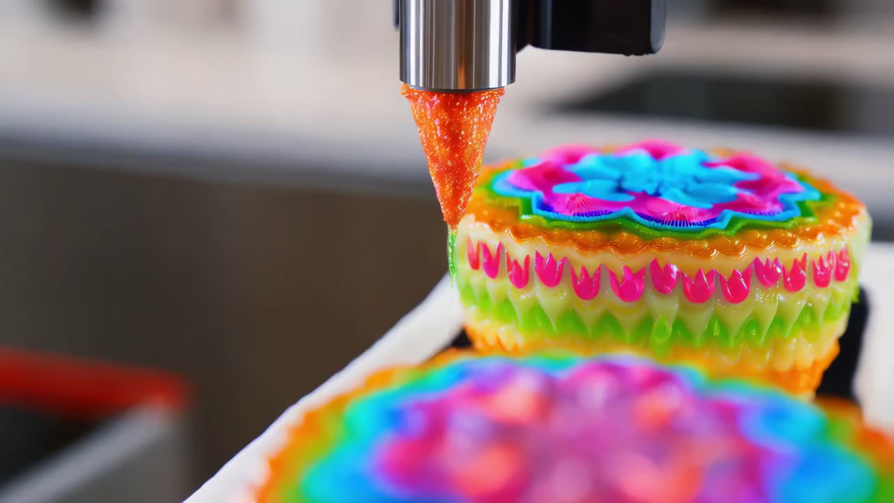 3D Printed Colorful Cake