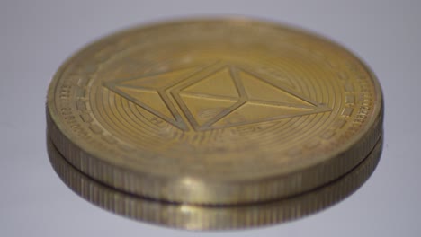 Etherum-token-on-a-turning-table-close-up